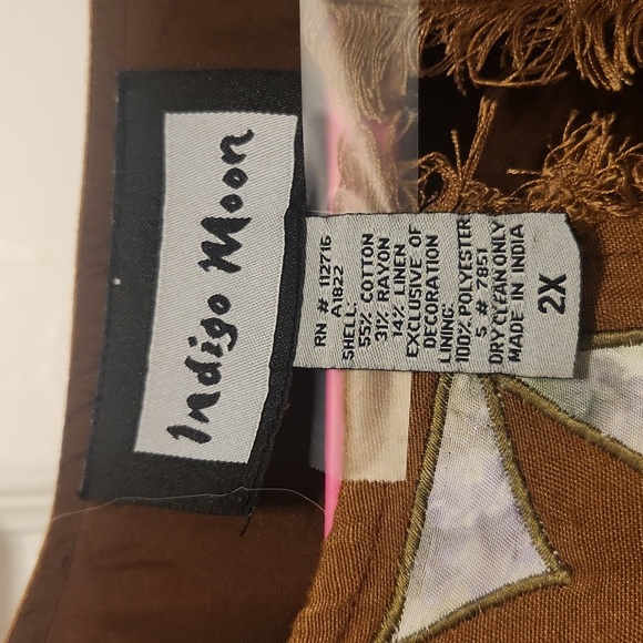 INDIGO MOON Brown Embroidered Women's Jacket. Size 2X. - Picture 2 of 11